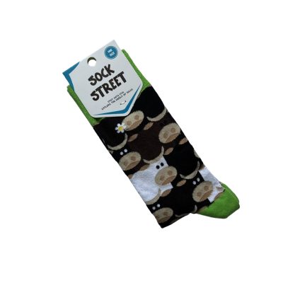 جوراب ساق بلند برند SOCK STREET طرح cow